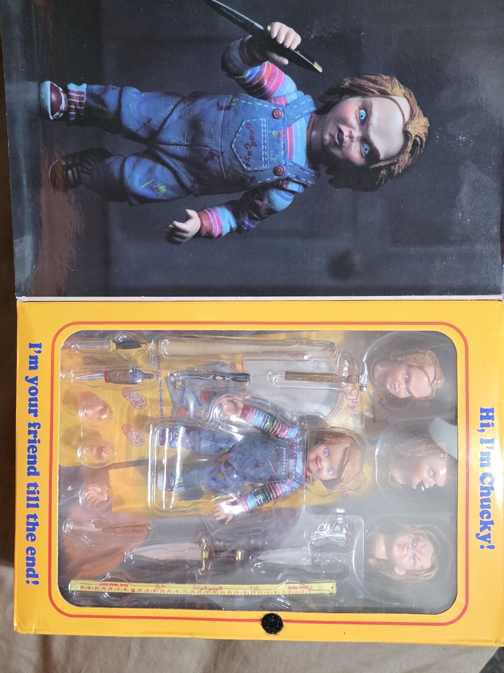 Chucky Horror Collectible Action Figure - Blue Overalls, Multicolor Shirt